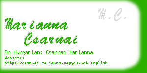 marianna csarnai business card
